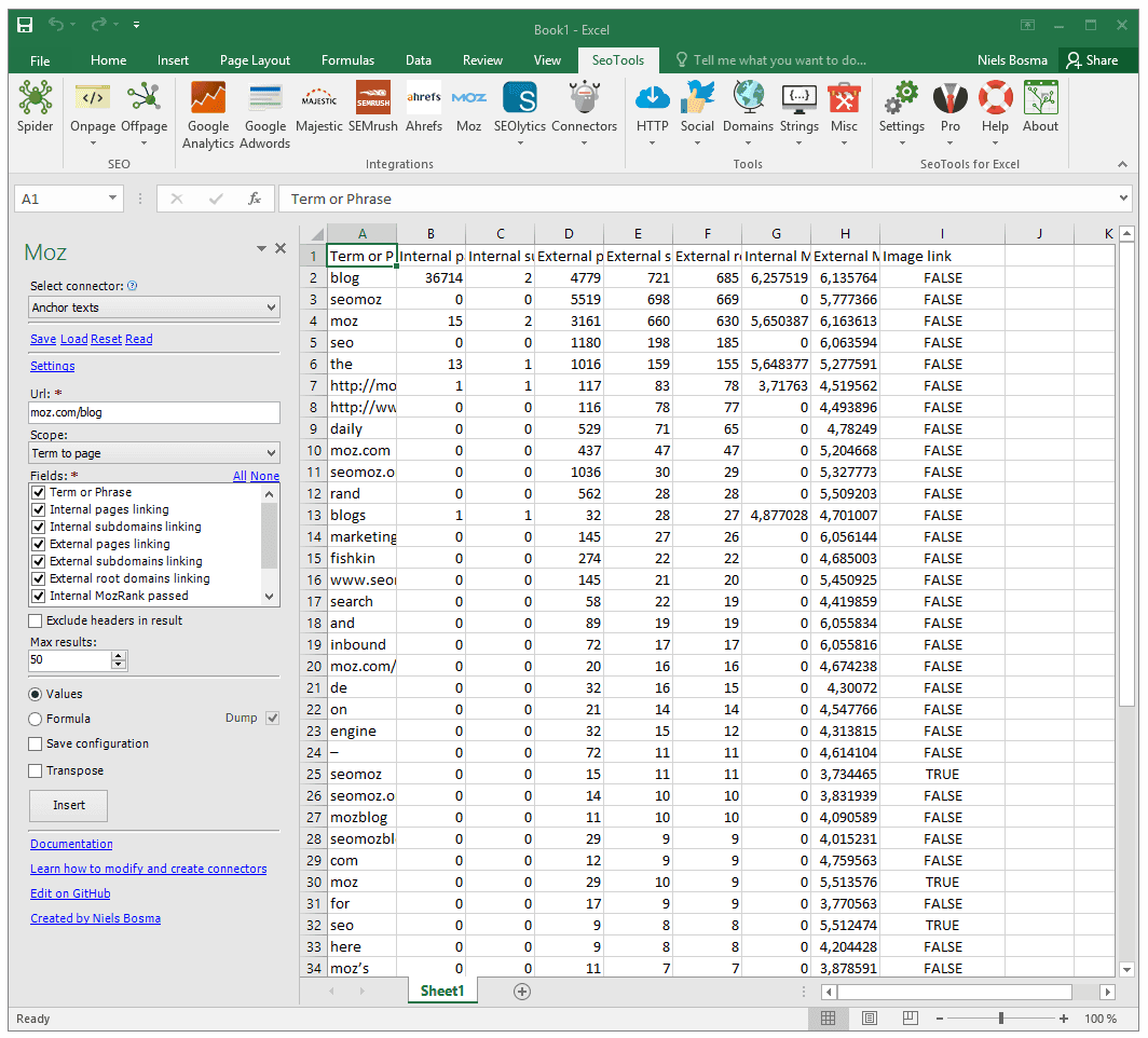 SeoTools for Excel